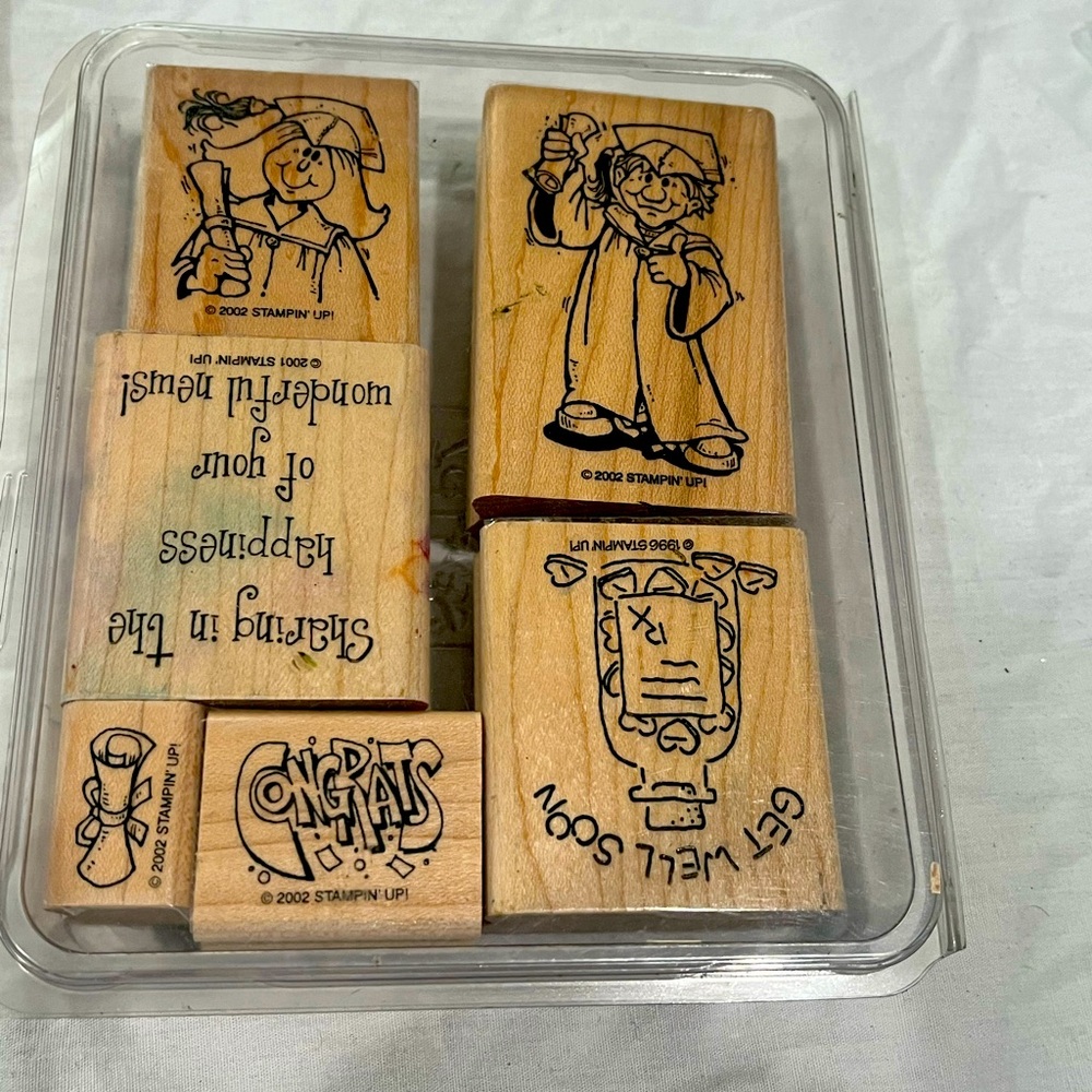 Set of 6 Stampin Up Stamps - Congrats and Get well soon Bundle